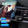 Pikkukuva 2 / 4: 3-in-1 Auton Bluetooth 5.3 -lähetin ja vastaanotin Mini FM-lähetin LED-näytöllä Handsfree-puhelu Auton sarja Langaton AUX-ääniadapteri Tukee TF-korttia