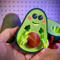 Miniatyrbillede 2 af 5: 3D-Printet FCK-You-Cado, 3D-Printet Dårlig Avocado, Printet Langfinger Statue khaki