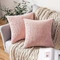 Miniatyrbillede 1 af 5: Sæt med 2 Dekorative Corduroy Pudebetræk Sofa Blød Pudebetræk Til Hjemmet Stue Soveværelse Seng Clic Clac 40x40cm Pink