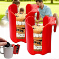 Miniatyrbilde 2 av 5: Kakebeholderkopp, Rød Kakebeholder Gjenbrukbar Plastkopp Side Kakeorganisator 1pc