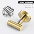 Miniatyrbillede 5 af 5: Håndklædeholder Sæt af 1 Badeværelseshåndklædeholder SUS304 Rustfrit Stål Væghængt Håndklædeholder til Køkken, Børstet Messing 2 pcs