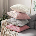 Miniatyrbillede 5 af 5: Sæt med 2 Dekorative Corduroy Pudebetræk Sofa Blød Pudebetræk Til Hjemmet Stue Soveværelse Seng Clic Clac 40x40cm Pink