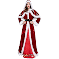 Miniatyrbild 2 av 5: Plus Size Deluxe Sammet Juldräkt för Vuxna Cosplay Par Santa Claus Kläder Festkläder Juluniform Kostym för Män Kvinnor red  man l