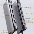 Miniatyrbild 5 av 5: 11-i-1 USB-C-hub 4K 30Hz Typ C till RJ45 HDMI-kompatibel USB 3.0 VGA-adapter Typ C HUB-dock PD 87W USB-C-splitter för MacBook Pro Air