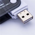 Miniatyrbillede 2 af 2: Multifunktionel 4-i-1 kortlæser USB2.0 stor karrusel kamerakortlæser farve tilfældig levering