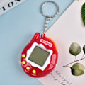 Miniatyrbillede 2 af 2: Elektronisk kæledyrsmaskine håndholdt mini virtuelt kæledyrstræningsspilmaskine nyt unikt legetøjsvedhæng nøglering red
