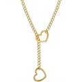 Miniatyrbillede 1 af 5: Hjerte O-ring Slip Chain Halskæde til Kvinder Rustfrit Stål Cuban Chain Hjerte Halskæde Punk Rock Krave Halskæde Håndlavet Justerbar Lariat Y Halskæde gold