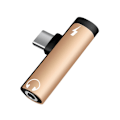 Miniatyrbild 2 av 2: Aluminiumlegering två-i-ett typ-c adapter 3,5 mm mobiltelefon hörlursomvandlare gold