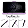 Miniatyrbillede 3 af 5: Samsung Galaxy A41 Etui, PU Læder Flip Cover Magnetisk Lukning Design Pengepung Kort Slots Stativ Etui purple