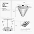 Miniatyrbilde 2 av 5: Gjenbrukbare kaffefiltre, permanent filter i rustfritt stål | Presisjonsfilter med dobbelt lag | Håndholdt kaffefilter | Kaffetrakter