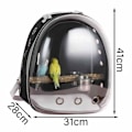 Miniatyrbillede 5 af 5: 1 stk. transparent kæledyrsrygsæk * uden cirkulært transparent dæksel [med dobbelte madskåle] * sort