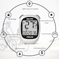 Miniatyrbilde 4 av 5: Mini GPS Sykkelcomputer, Trådløs Sykkelodometer og Speedometer Sykkelcomputer IPX5 Vanntett Sykkelcomputer med LCD-skjerm for Utendørsbruk