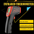 Pikkukuva 2 / 6: Infrapunalämpömittari, kosketukseton digitaalinen laserlämpötilapistooli -58 °F - 1112 °F (-50 °C - 600 °C) LCD-näytöllä, punainen