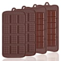 Miniatyrbild 1 av 5: 4 st silikon chokladformar, 12 rutnät + 24 rutnät bryt isär non-stick beläggning godis protein och energibar form bakplåt