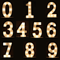 Pikkukuva 3 / 5: LED Numerolamppu Numero Valaistut Numerot 1, Lämmin Valkoiset Valot