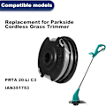 Miniatyrbilde 2 av 4: Sett med 4 erstatningsspoler for Parkside PRTA 20-Li C3 IAN351753 trådløs gresstrimmer