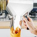 Miniatyrbilde 5 av 5: Multifunksjonell kjøkkenfrites spade i rustfritt stål med enkelt håndtak, sølv