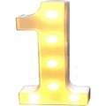 Pikkukuva 5 / 5: LED Numerolamppu Numero Valaistut Numerot 1, Lämmin Valkoiset Valot