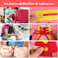 Miniatyrbild 3 av 6: Sensorisk interaktiv leksak, Busy Board textil, Montessori, Väska typ bok, För resor, rosa