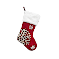 Miniatyrbild 1 av 2: Julklappssäckar med älgmotiv i flanell, broderade julstrumpor, julklappar, julhängen