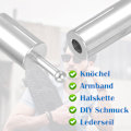 Miniatyrbillede 6 af 8: Sølv Snore Endestykker Kæde Lås Spænde, Pakke med 12 DIY Tønde Skrue Låse til Læder Reb Halskæde Armbånd Slide Spænde (Sølv 3 mm)