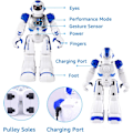 Miniatyrbillede 6 af 8: Fjernstyret robot til børn, smart programmerbar RC-robotlegetøj med gestuskontrol, LED-øjne og musik, bedste jule- og fødselsdagsgaver til børn