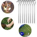 Miniatyrbilde 2 av 5: 20 stk. teltplugger - Aluminium teltplugger med krok - 7'' sekskantstangplugger Spiker Hageplugger Campingplugger for oppsetting av telt,
