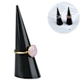 Miniatyrbillede 2 af 5: 5-pak Kegleform Akryl Solid Ring Display til Smykkeudstillingsstand (Klar & Sort & Hvid)