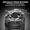 Miniatyrbilde 5 av 5: Bluetooth Boks Bærbar musikkboks 15t spilletid Bluetooth høyttaler med LED-lys, 20m rekkevidde, IP67 vannbeskyttelse, 10W dobbel driver, dyp bass, HD