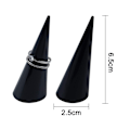 Miniatyrbillede 5 af 5: 5-pak Kegleform Akryl Solid Ring Display til Smykkeudstillingsstand (Klar & Sort & Hvid)