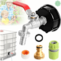 Miniatyrbillede 1 af 5: IBC Tank Adapter 1/2\" IBC Connector IBC Regnvandsopsamler Vandhane Messing Vandhanetilslutning S60X6 Tank Vandhane 1000L Tank Adapter