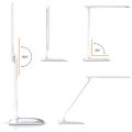 Miniatyrbillede 3 af 5: LED Skrivebordslampe med Trådløs Oplader, USB Opladningsport, Justerbar Foldbar Bordlampe med Ur, Alarm, Dato, Temperatur, 5-Niveaus Dæmpbar
