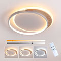 Miniatyrbilde 1 av 5: LED-taklampe i tre, 40 CM Taklampe for barnerom Dimbar LED-taklampe med fjernkontroll 3000K-6000K, Rund soveromslampe