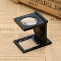 Miniatyrbild 2 av 5: Fällbar fällbar tråd räknare förstoringsglas med svartmålad metallram