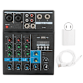 Miniatyrbillede 2 af 8: 4-kanals Audio Mixer USB Stereo Mixing Console med Lydkort til Hjemmecomputer Scene 110V-240V US Stik