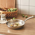 Miniatyrbillede 7 af 8: Stegepande i rustfrit stål, fortykket 304 rustfrit stål, ubelagt 3-lags stegepande i rustfrit stål til omeletmadlavning 28 cm