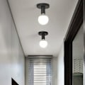 Miniatyrbilde 3 av 5: E27 Metallpæreholder E27 Lampeholderbase For Lampeholder E27 Vegg Taklampe Taklampe For Takring Korridor Soverom Spisestue, Svart