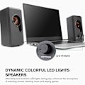 Miniatyrbild 4 av 5: Datorhögtalare, PC-högtalare stereoljud USB-driven multimediahögtalare med färgglad LED-lampa för stationär bärbar dator PC (tvåpack)