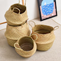 Miniatyrbild 2 av 5: Sjögräs korg Wicker korg Blomkruka Fällbar korg Smutsig korg BG
