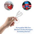 Miniatyrbillede 5 af 8: ZLIP® og Slide |Indkøbsvognsløsner rustfrit stål med nøglering |Indkøbsvognsåbner til alle indkøbsvogne |Nøglevedhæng åbner frontlæsser og