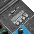 Miniatyrbillede 4 af 8: 4-kanals Audio Mixer USB Stereo Mixing Console med Lydkort til Hjemmecomputer Scene 110V-240V US Stik