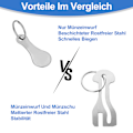 Miniatyrbillede 6 af 8: ZLIP® og Slide |Indkøbsvognsløsner rustfrit stål med nøglering |Indkøbsvognsåbner til alle indkøbsvogne |Nøglevedhæng åbner frontlæsser og