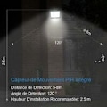 Miniatyrbillede 3 af 5: Udendørs solcellelampe med infrarød bevægelsessensor, udendørs LED-projektør med sensor, sikkerhedsbelysning, vandtæt, til have, lager, indgang