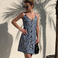 Miniatyrbild 5 av 5: Kvinnors Sommarklänningar Casual Polka Dot Flowy Midi Klänningar