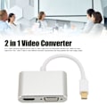 Pikkukuva 2 / 5: MiniDP - HD Multimedia Interface VGA -sovitin, Plug and Play 4Kx2K 2 in 1 -videoadapteri