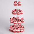 Miniatyrbillede 5 af 5: Cupcake Stand, 4-lags kageopsats, Rund akrylstander til bryllup, fest, fødselsdag, babyshower og kagedesserter
