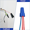 Miniatyrbillede 4 af 6: 180 stk. ledningsstik, isolerende indsats twist elektriske ledningsstik med fjeder, bærbare ledningshætter til hurtig tilslutning, farverige ledningshætter