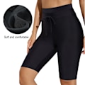 Miniatyrbilde 4 av 5: Dame Lange Badedrakt Shorts Høy Midje Svømmebunn Solid Jammer Svømme Shorts - Svart