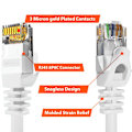 Miniatyrbillede 4 af 5: Cat6 Ethernet Kabel Gigabit Fladt Netværks LAN Kabel med Kabelclips Snagless Rj45 Konnektorer til Computer/Modem/Router/X-Box Hurtigere End Cat5e/Cat5