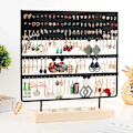 Miniatyrbillede 4 af 5: Øreringeholder Display Stativ 3-Tier Ørestik Holder Smykke Organizer Ørestik Øreringeholder 144 Huller med Træbase Stativ Display Stativ til Kvinder
